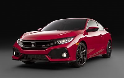 Honda Civic Si Coupe, 2017, red Honda, red Civic