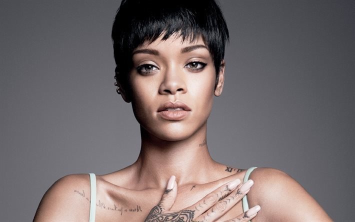 Rihanna, portrait, singer, beautiful woman
