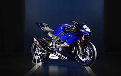 Yamaha YZF R6 WSS, 2017, moto esporte, Yamaha azul