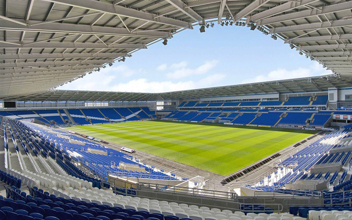 Cardiff City Stadium, est&#225;dio de futebol, bancada, O pa&#237;s de gales, Reino Unido, arena de esportes