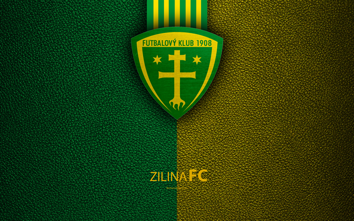 MSK Zilina FC, 4k, le slovaque, le club de football de Zilina logo, cuir de texture, de Fortuna liga, Žilina, Slovaquie, football