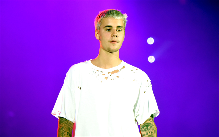 Justin Bieber, Cantora canadense, retrato, 4k, Americano de jovens estrelas