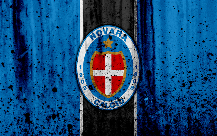 Novara, 4k, grunge, Serie B, futebol, It&#225;lia, textura de pedra, clube de futebol, Novara FC