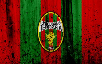 Ternana, 4k, grunge, de la Serie B, f&#250;tbol, Italia, el f&#250;tbol, el FC Ternana, piedra textura, club de f&#250;tbol