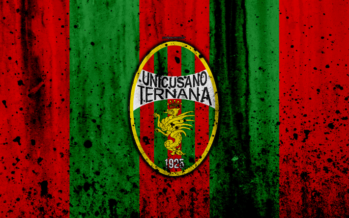 Ternana, 4k, grunge, Serie B, le football, l&#39;Italie, le FC Ternana, texture de pierre, club de football, FC Ternana