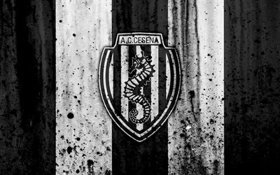 Cesena, 4k, grunge, Serie B, football, Italy, soccer, FC Cesena, stone texture, football club, Cesena FC