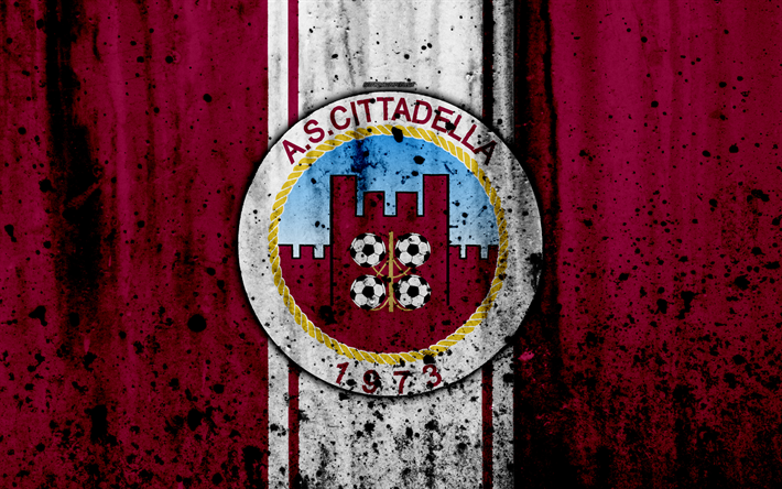 Cittadella, 4k, grunge, Serie B, football, Italy, soccer, FC Cittadella, stone texture, football club, Cittadella FC
