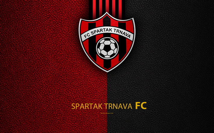 FC Spartak Trnava, FC, 4k, スロバキアサッカークラブ, ロゴ, 革の質感, フォルトゥナリーガ, Trnava, スロバキア, サッカー