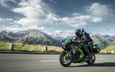 Kawasaki Ninja H2 SX, 4k, 2018 biciclette, motociclisti, superbike, Kawasaki
