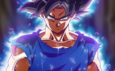 Son Goku, 4k, tipo, Dragon Ball Z, black hair, portrait, natura, Goku