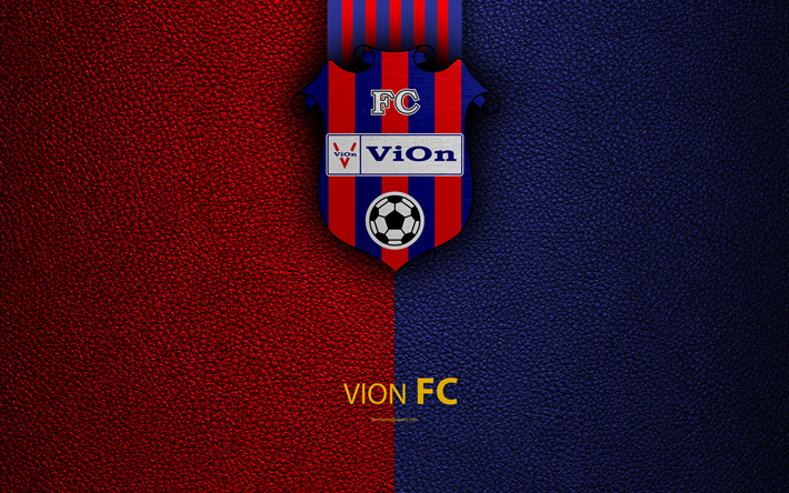 FC ViOn, FC, 4k, スロバキアサッカークラブ, ViOnロゴ, 革の質感, フォルトゥナリーガ, Zlate Moravce, スロバキア, サッカー