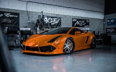 Lamborghini Gallardo, orange sports coupe, supercar, sports car, tuning Gallardo, Niche Wheels, Lamborghini