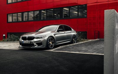 BMW M5, F90, AC Schnitzer, front view, silver sedan, tuning M5, new cars, new silver M5, BMW