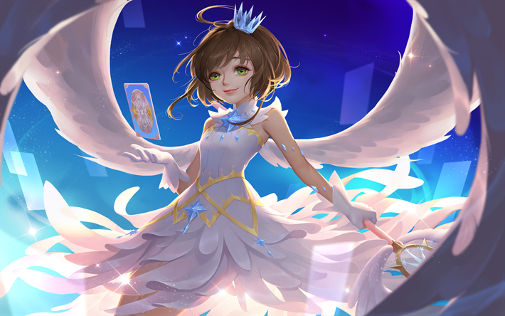 Sakura Kinomoto, artwork, Sakura, manga, green eyes, Cardcaptor Sakura