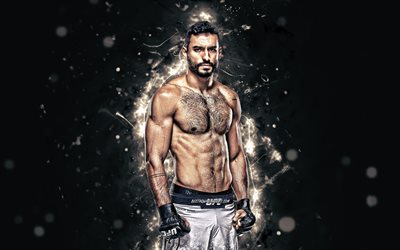 Antonio Arroyo, 4k, blanco de las luces de ne&#243;n, el brasile&#241;o combatientes, MMA, UFC, artes marciales Mixtas, Antonio Arroyo 4K, luchadores de la UFC, MMA fighters