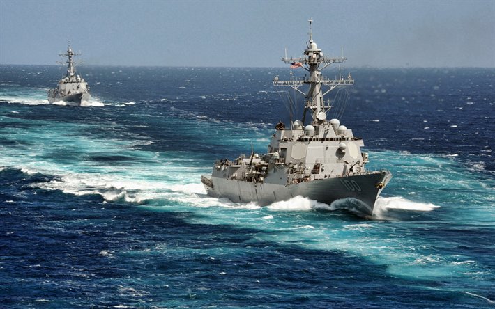 يو اس اس كيد, DDG-100, 4k, المدمرة, بحرية الولايات المتحدة, الجيش الأمريكي, سفينة حربية, البحرية الأمريكية, Arleigh Burke-class, يو اس اس كيد DDG-100