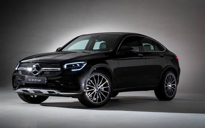 4k, Mercedes-Benz GLC300 Coupe, luxury cars, 2019 cars, C253, 2019 Mercedes-Benz GLC-class, german cars, new GLC, Mercedes