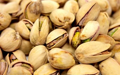 pistachios, nuts, background with pistachios, food texture, pistachios texture