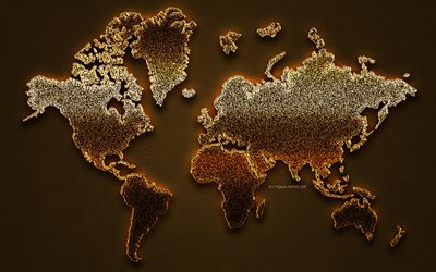Ouro mapa, Terra mapa, Glitter dourado mapa, Mapa De Conceitos, textura de couro