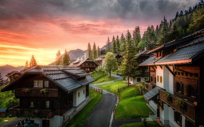Carinzia, 4K, montagne, mattina, bellissima natura, Austria, Alpi, Europa