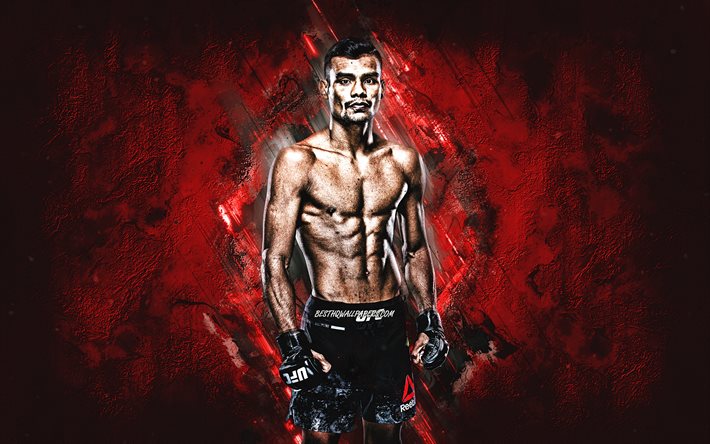 Raulian Paiva, UFC, MMA, brazilian fighter, red stone background, Ultimate Fighting Championship