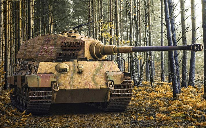 Tiger II, german heavy tank, Panzerwaffe, World War II, Panzer Tiger II, German Army, Second World War