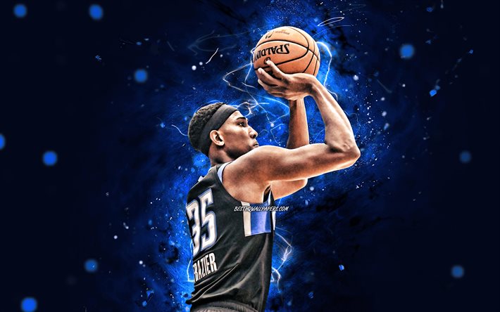 Melvin Frazier, 4k, 2020, Orlando Magic, NBA, basket, Melvin Jamon Frazier Jr, USA, Melvin Frazier Orlando Magic, luci al neon blu, Melvin Frazier 4K