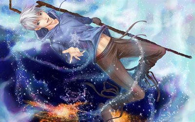 Jack Frost, magia, Jackson Overland Frost, obra de arte, Rise of the Guardians, protagonista, manga