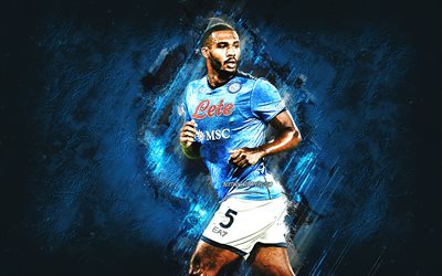 Juan Jesus, Napoli, Brazilian footballer, portrait, blue stone background, soccer Serie A, Italy
