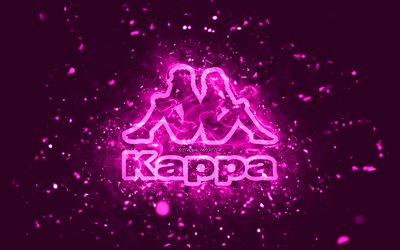 Kappa purple logo, 4k, purple neon lights, creative, purple abstract background, Kappa logo, brands, Kappa