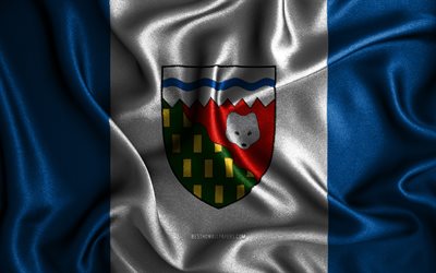Northwest Territories flag, 4k, silk wavy flags, canadian provinces, Day of Northwest Territories, fabric flags, Flag of Northwest Territories, 3D art, Northwest Territories, Provinces of Canada, Northwest Territories 3D flag, Canada