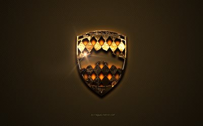 SSCゴールデンロゴ, アートワーク, 茶色の金属の背景, SSCエンブレム, SSCロゴ, お, SSC