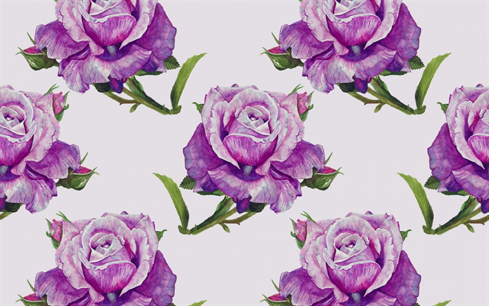 紫のバラのパターン, 花柄, 装飾美術, バラの背景, めしべ, バラのパターン, 花のテクスチャ, 抽象的なバラのパターン