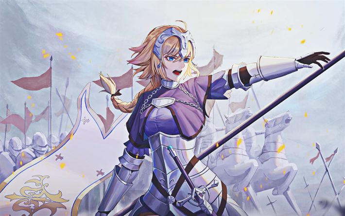 Download wallpapers Joan of Arc battle Fate Grand Order TYPEMOON fire Jeanne  d Arc Fate Apocrypha Alter manga artwork Avenger Fate Series for  desktop free Pictures for desktop free