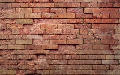 red brick wall, red brickwork, red bricks texture, bricks background, red brick, brickwork