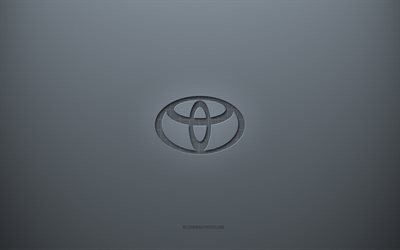 Logotipo da Toyota, plano de fundo cinza criativo, emblema da Toyota, textura de papel cinza, Toyota, plano de fundo cinza, logotipo Toyota 3D