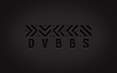 Logotipo de carbono DVBBS, 4k, Chris Chronicles, Alex Andre, arte grunge, fundo de carbono, criativo, logotipo preto DVBBS, estrelas da música, logotipo DVBBS, DVBBS