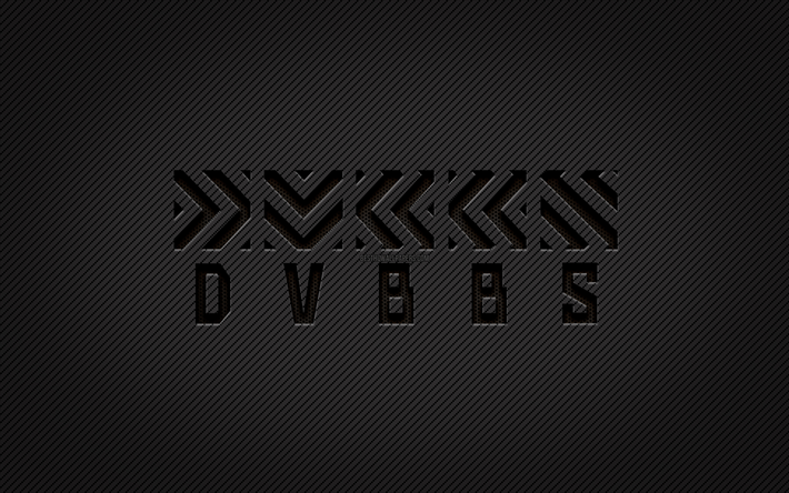 Logo carbone DVBBS, 4k, Chris Chronicles, Alex Andre, art grunge, fond carbone, cr&#233;atif, logo noir DVBBS, stars de la musique, logo DVBBS, DVBBS