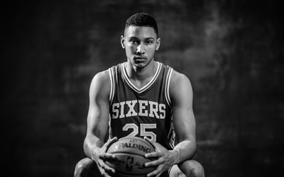 Ben Simmons, Philadelphia 76ers NBA, Australien joueur de basket-ball, etats-unis, le basket-ball, portrait, Benjamin David Simmons