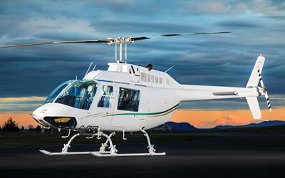 Bell 206, 4k, tv&#229;motorig helikopter, civil luftfart, Bell, Bell 206 JetRanger