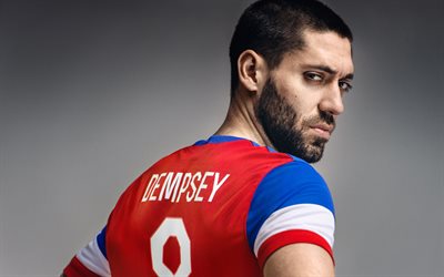 Clint Dempsey, USA national soccer team, American football player, portrait, 4k, USA, Seattle Sounders FC
