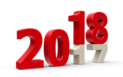 2018年, 謹賀新年, レンダリング, 3d, 2018年までの概念
