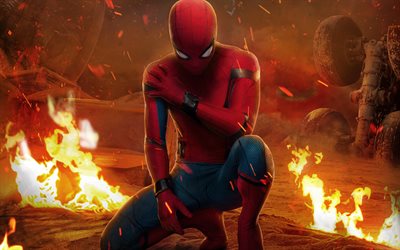 Spider-Man Kotiinpaluu, 2017 elokuva, supersankareita, Spider-Man, art, SpiderMan