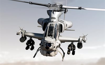 Bell AH-1Z Viper, 4k, stridsflygplan, Bell, attack helikopter, US Air Force