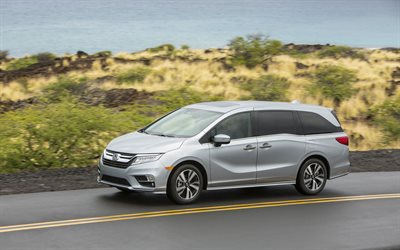 Honda Odyssey carretera de 2018, los coches, minivans, nueva Odyssey, Honda