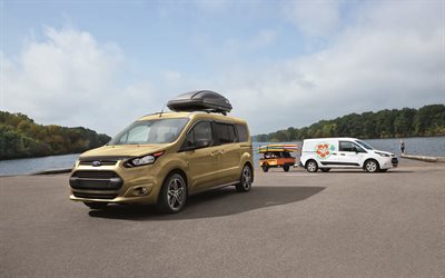 Ford Transit Connect, 2018, minivan, autos nuevos, de Tr&#225;nsito, estiramiento facial, Ford