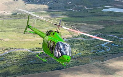 Bell 505, 4k, civil aviation, Bell, Bell 505 Jet Ranger X