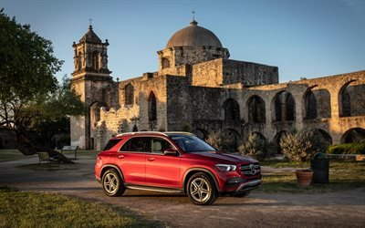 メルセデス-ベンツGLE, 2019, 4MATIC, 赤の高級SUV, 新しい赤色GLE, ドイツ車, メルセデス