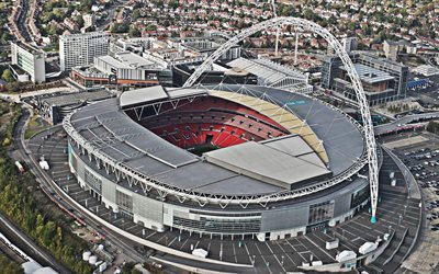 Wembley Stadium, 4k, Englannin Football Stadium, Tottenham Hotspur-Stadion, Lontoo Englanti, nykyaikaisen urheilun areenoilla, stadionit, UK