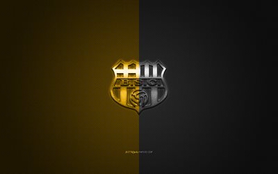 Barcelona SC, Ecuadorianska football club, Ecuadorianska Serie A, gul-svart logo, gul-svart kolfiber bakgrund, fotboll, Guayaquil, Ecuador, Barcelona SC logotyp